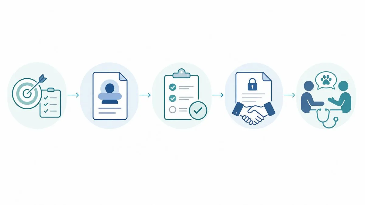 Veterinary practice buyer screening process, from seller goals to buyer conversation