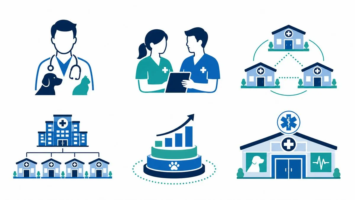 Veterinary practice buyer types: individual veterinarians, regional groups, corporate groups and private-equity-backed platforms
